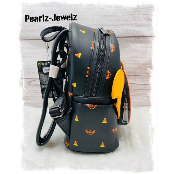 Loungefly Lilo & Stitch Jack-o\'-lantern Pumpkin Face Halloween Mini Backpack NWT main image 4